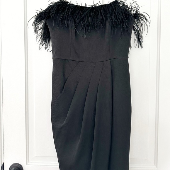 Aidan Mattox Strapless Feather Dress (6) - Picture 8 of 11